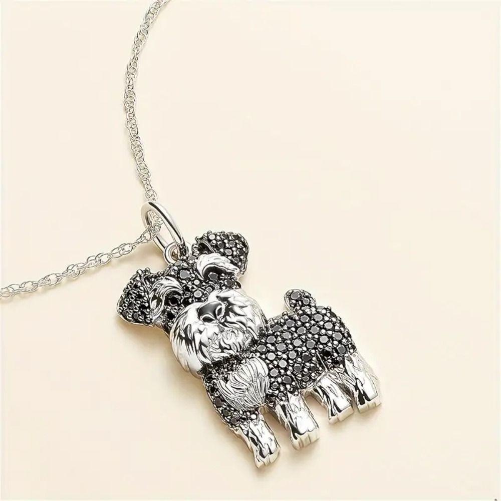Exquisite Maltese Dog Pendant Necklace Cute Aesthetic Neck Accessories Collar Chain Unisex