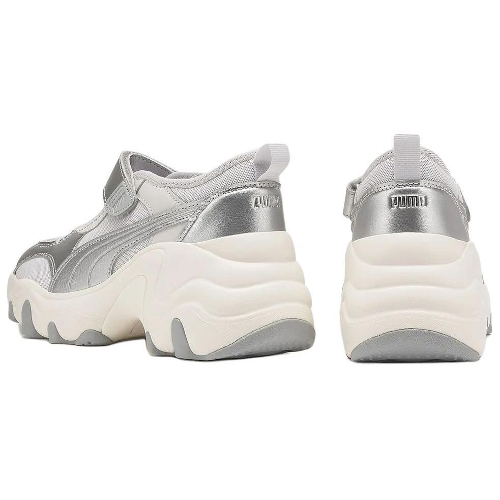 Puma Pulsar Wedge Удобные туфли Мэри Джейн на низкой платформе Повседневные кроссовки для женщин Серый Серебристый 398677-06