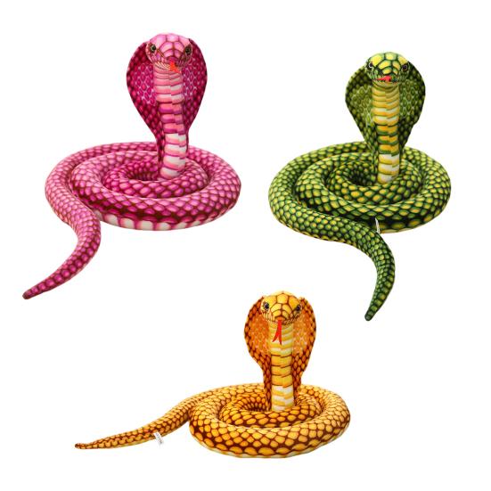 Имитация змеи, гигантская игрушка кобры, реалистичная змеиная кожа, плюшевые плюшевые игрушки, забавная игрушка-трюк, мягкая кукла-животное