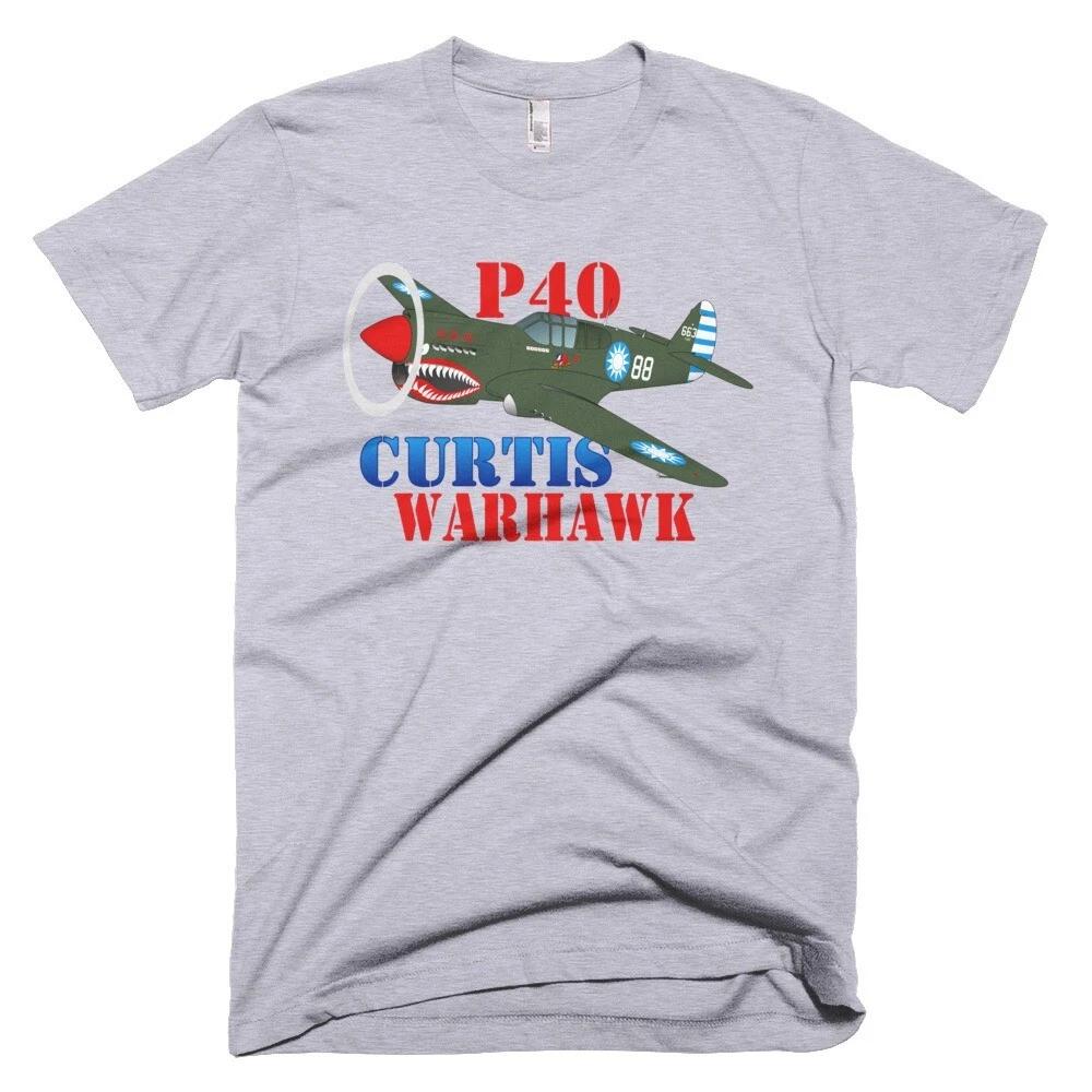 Футболка с изображением самолета Curtis P-40 Warhawk - Персонализированная с номером N#
