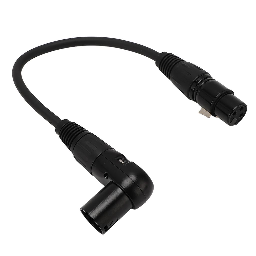 XLR Microphone Extension Cable Adapter 90 Degree XLR Male to Female 3 Pin Mic Cord for Speakers Studio Mixers Sound