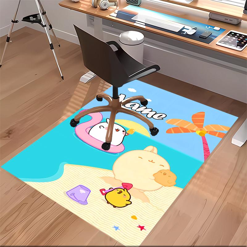 Custom personalization Molang Print Area Rug - Soft, Washable Non-Slip Indoor Mat,Living Room,Home&Office Decorative Rug