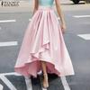 Women Elegant Solid Satin Loose A-Line Skirts
