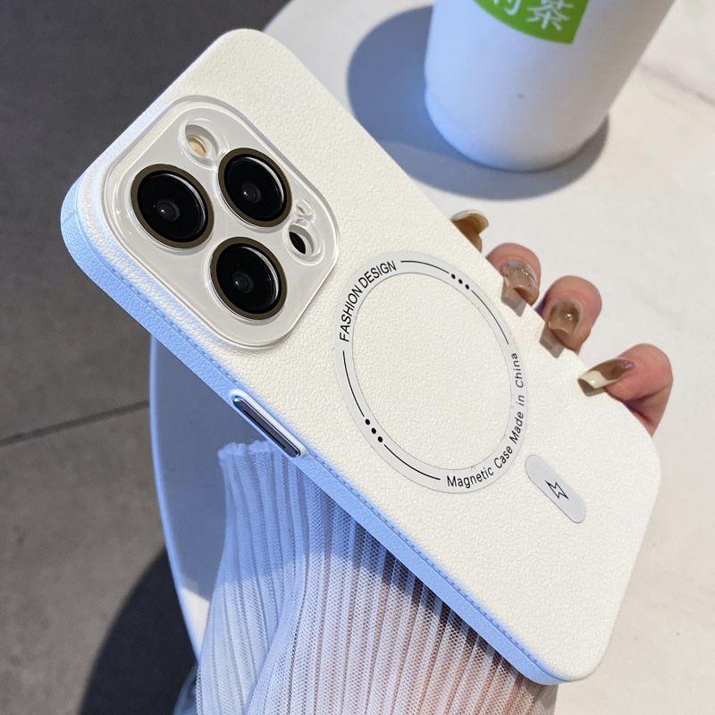 Простой кожаный чехол для телефона Apple iPhone 15 promax-Magsafe Мягкий силиконовый противоскользящий чехол для телефона Apple, устойчивый к падениям