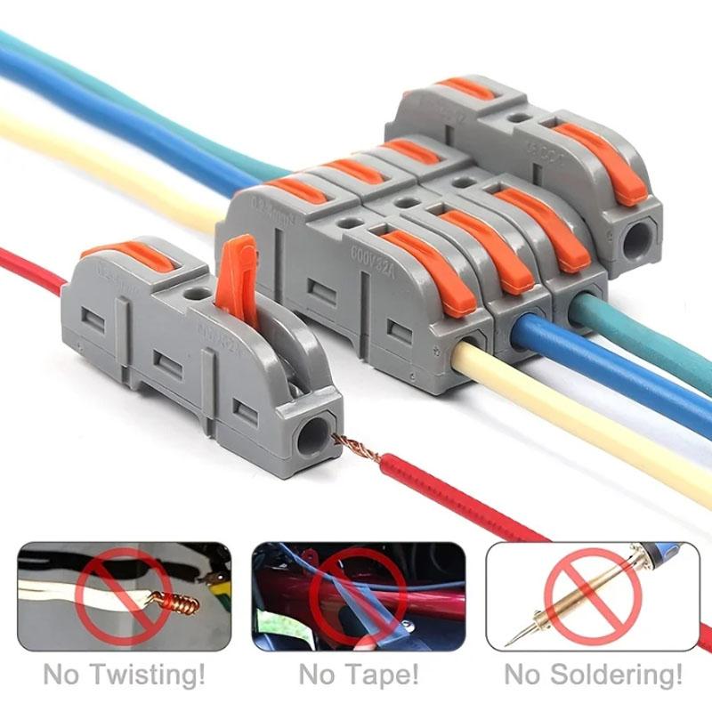 10/20pcs Lever Wire Connector For Quick Connection 28-12 AWG 1-to-1 In-line Wire Connector Compact Splice Insulated Terminal