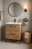 Bathroom cabinet with washbasin, tap and siphon 80x80cm, standing, Oak Craft Cassandra