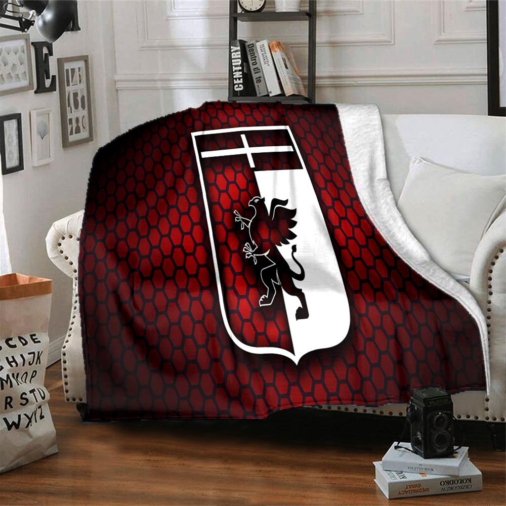 Lion Shield Genoa Flannel Blanket, Soft Polyester, Modern Design, All-Season for Camping, Travel, Gifts for holidays or birthdays