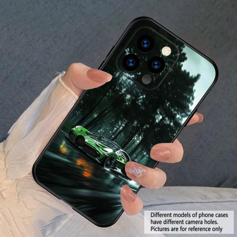 Машина в дождь Для iPhone 16 E 15 P ro 14 13 Plus 12 mini 11 Pro Max XR Xs M ax X 7 8 6 6S 2022 16E силиконовый мягкий чехол для телефона
