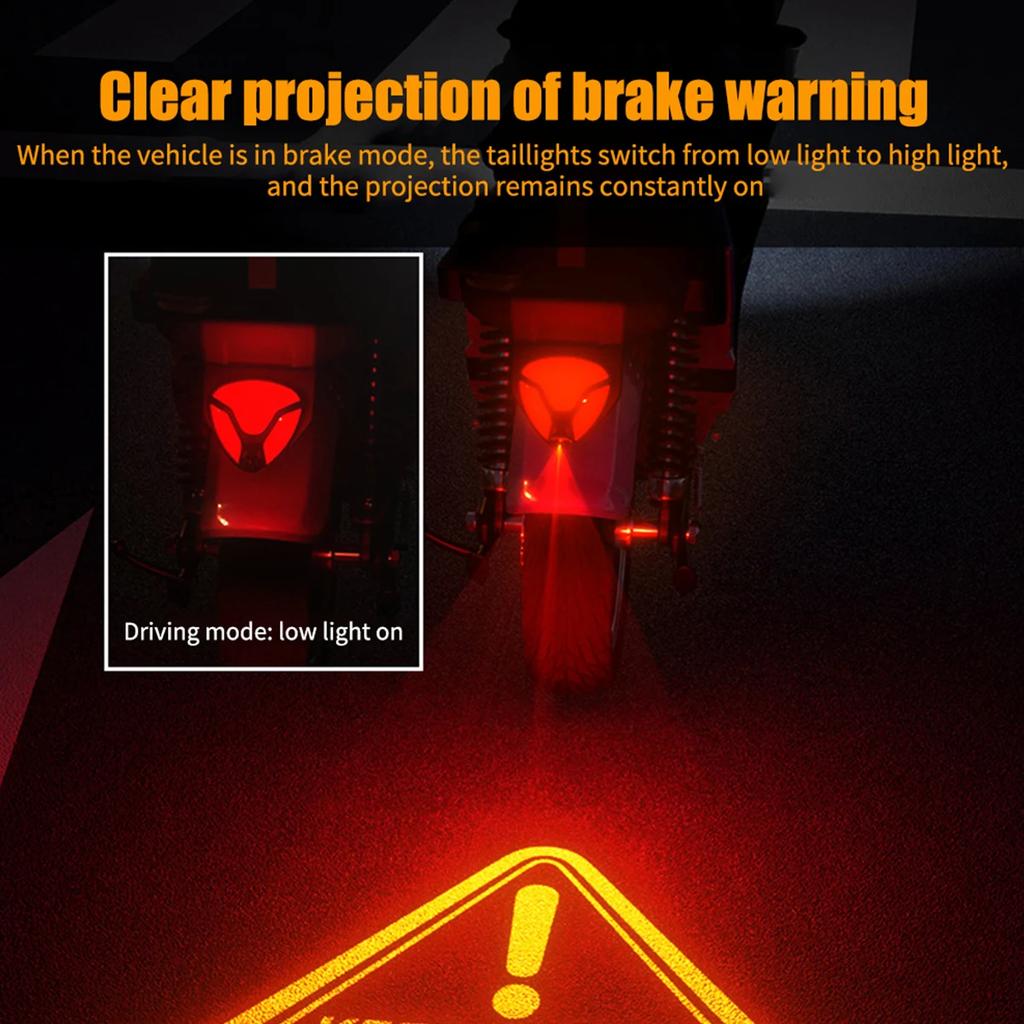 Motorcycle LED Turn Signal Lamp Brake lights Safety Warning Flash Tail light 22SMD Projection Light Anti Rear End Collision 12V