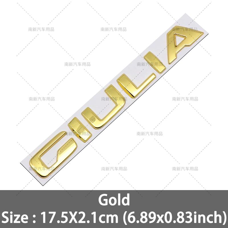 RZUD8 3D Metal Q2 Q4 Letter Badge Rear Giulia Stelvio Trunk Emblem Car Stickers For Alfa Romeo Giulia Stelvio Car Styling Accessories