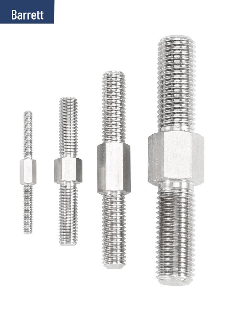 304 Stainless Steel Bi-Directional Hex Double-Ended Screw Bolt Rod, Left & Right-Hand Threaded, Sizes M3-M16
