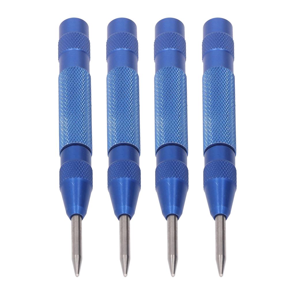 4Pcs Center Punch Automatic High Speed Steel 5in Tool Set Kit for Installation Maintenance Blue