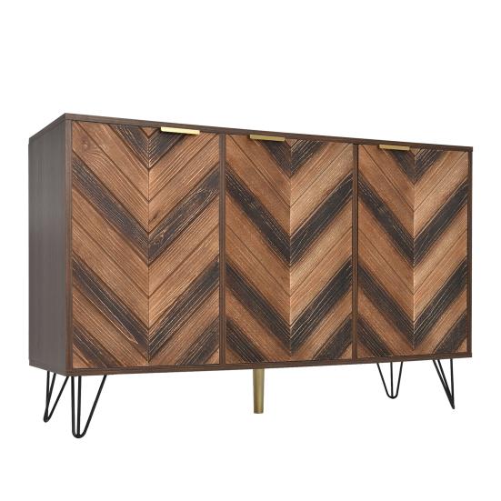 Home Storage Cabinet Sideboard Exclusive Sideboard with Three Doors Stylish Details And Generous Space. Side Panel Door Made of Solid Wood Veneer
