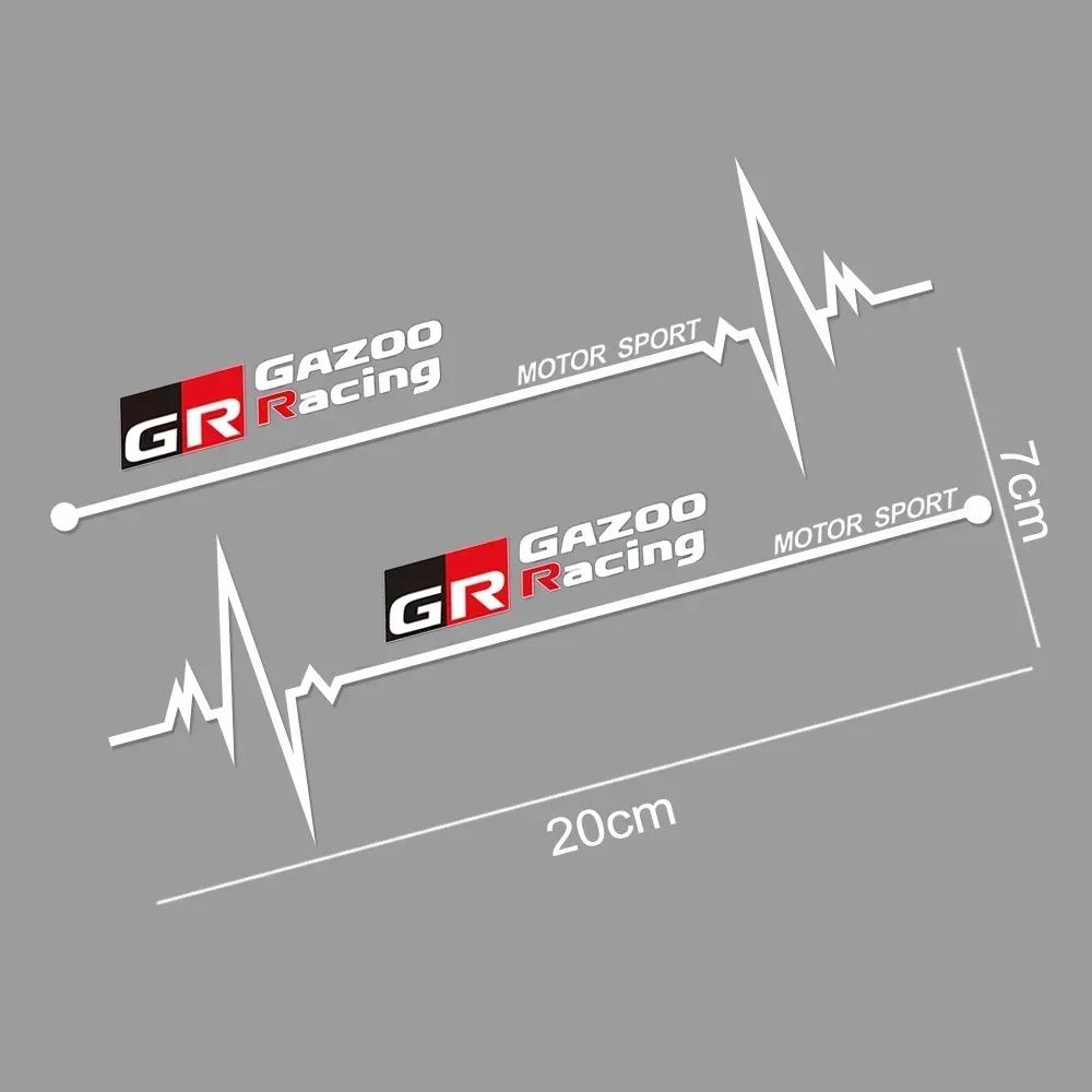 2Pcs PVC Car Side Window Stickers for S0 GR Gazoo Racing CAMRY Prado YARIS CHR RAV4 - Body Decals Vinyl Film Accessories JH0