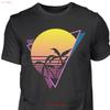 Synthwave Palms Sun Sunset Vaporwave Art Unisexs T Shirt Vintage Graphic Unisex Top For Everyday Wear Stylish Streetwear