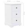 VidaXL Bedside Table MDF Nightstand Bedroom Cabinet Pine Wood 245756