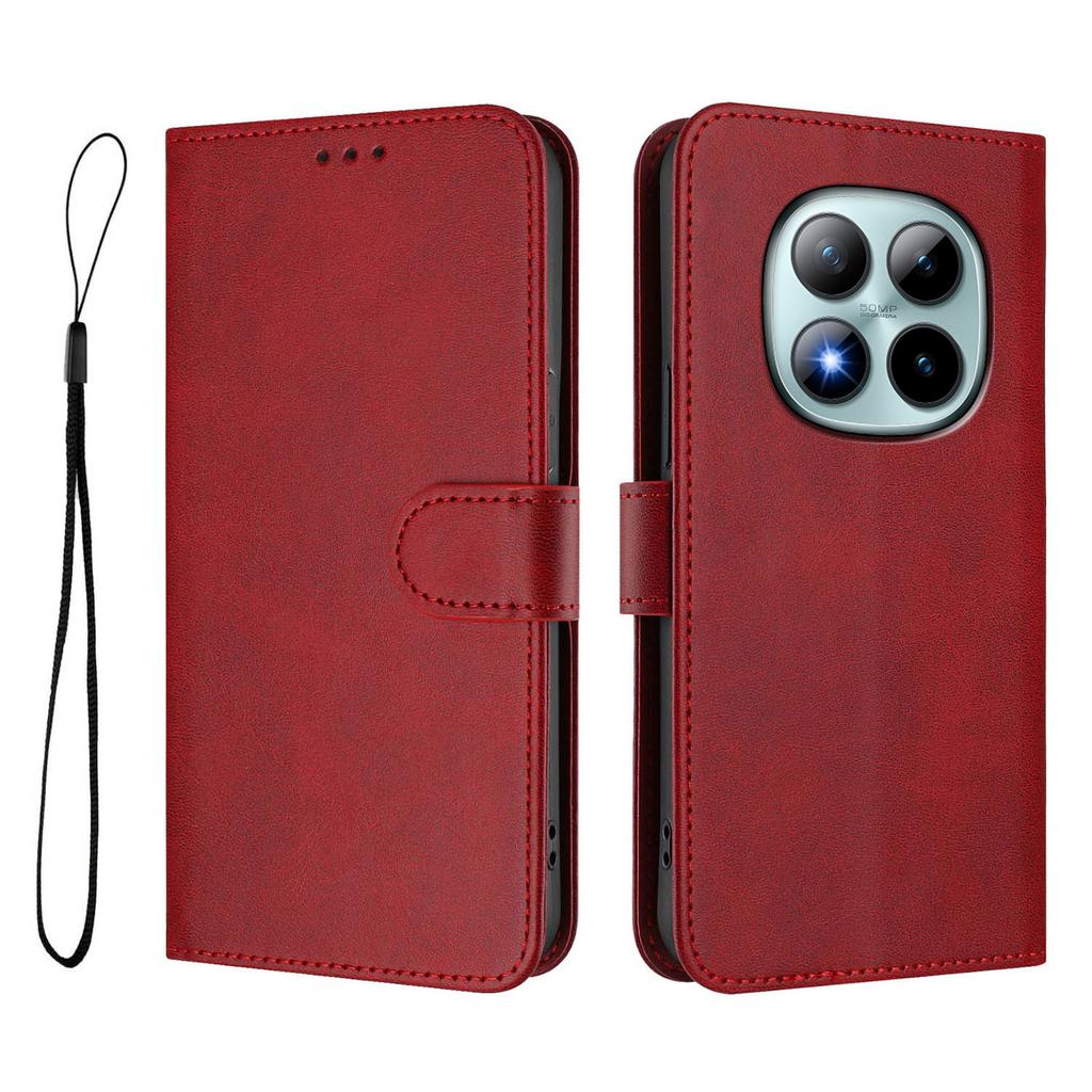 For Xiaomi Redmi Note 15 Pro+ 5G Wallet Case RFID Blocking Calf Texture Leather Stand Phone Cover with Strap