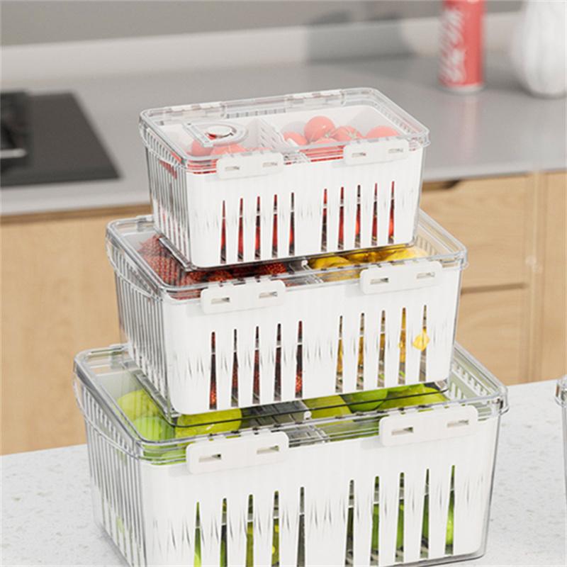 Refrigerator Storage Box Transparent Fridge Organizer Food Storage Containers Vegetable Fruit Baskets Kitchen Organizer Tools