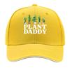 Унисекс S Винтажная Кепка 'Plant Daddy' Регулируемая с Дизайном Растения в Горшке Текст 'PLANT DADDY' Потертая Кепка-Дальнобойщик с Козырьком