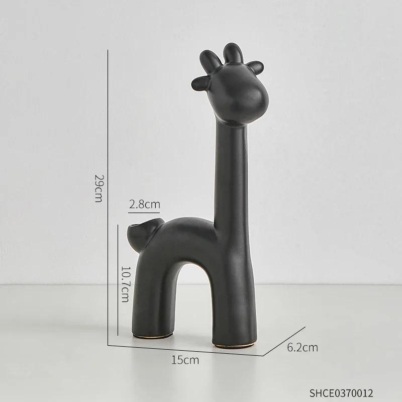 Милая керамическая ваза с оленями для сухоцветов, украшения дома, офисных аксессуаров, милый садовый декор, контейнер для цветов в виде животных, подарок