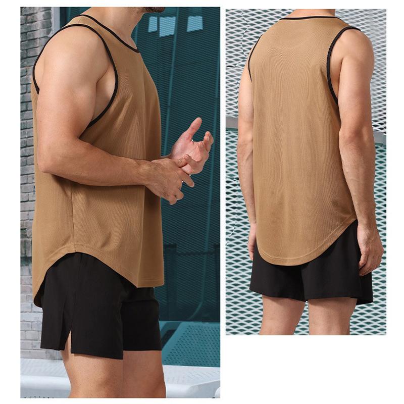 Мужская быстросохнущая спортивная дышащая майка для бега для тренировок, свободный топ без рукавов для фитнеса