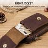 Men Vintage Leather Belt Bag Travel Cell Phone Purse Wallet Waist Bag Fanny Pack