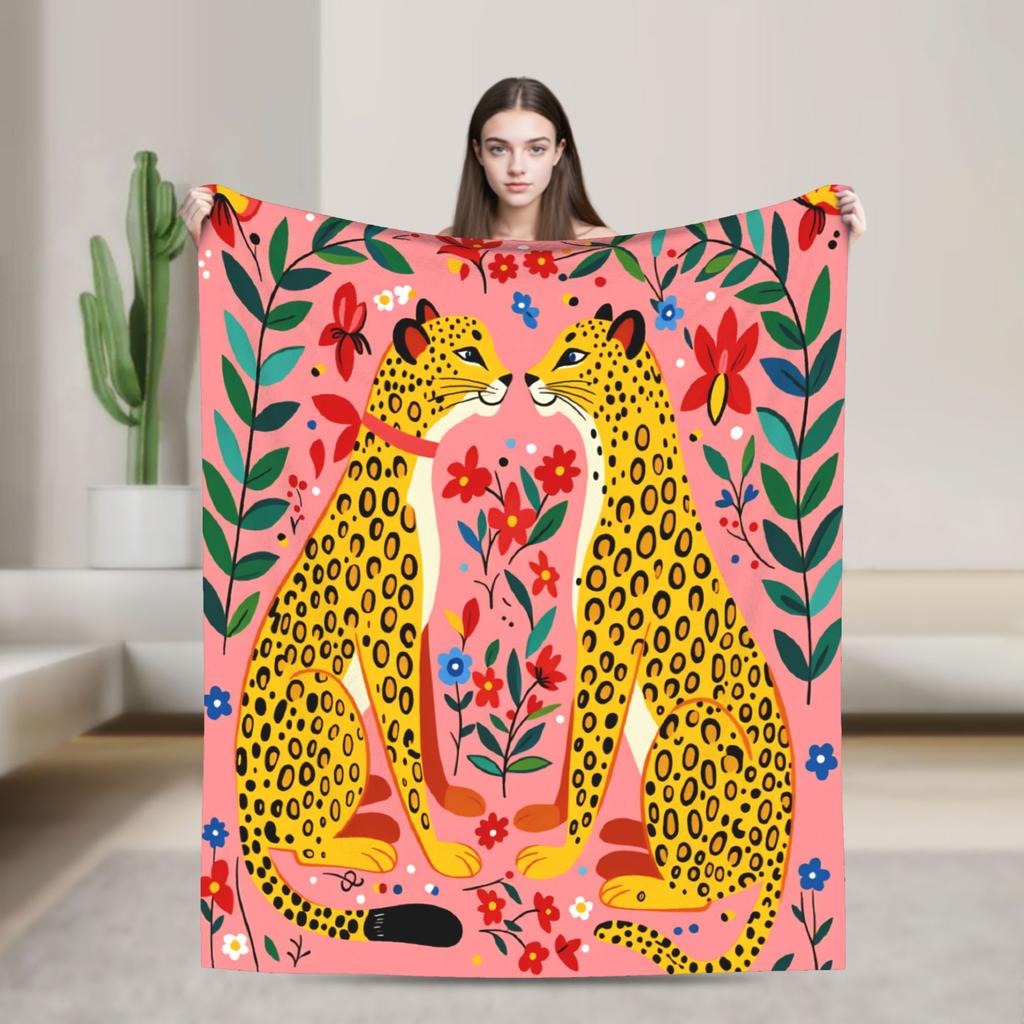 Colorful Floral and Animal  Blanket Quality Warm Soft  Throw Blanket Spring Kids Outdoor Funny Bedspread