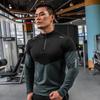 Men Half Zipper High Neck Sport Long Sleeve Compression Quick Dry T Shirt Fitness Running Shirts Workout Tops
