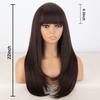 LISI HAIR Женский натуральный прямой коричневый парик с челкой из синтетического волокна, натуральный волнистый многослойный парик, повседневная одежда для косплея