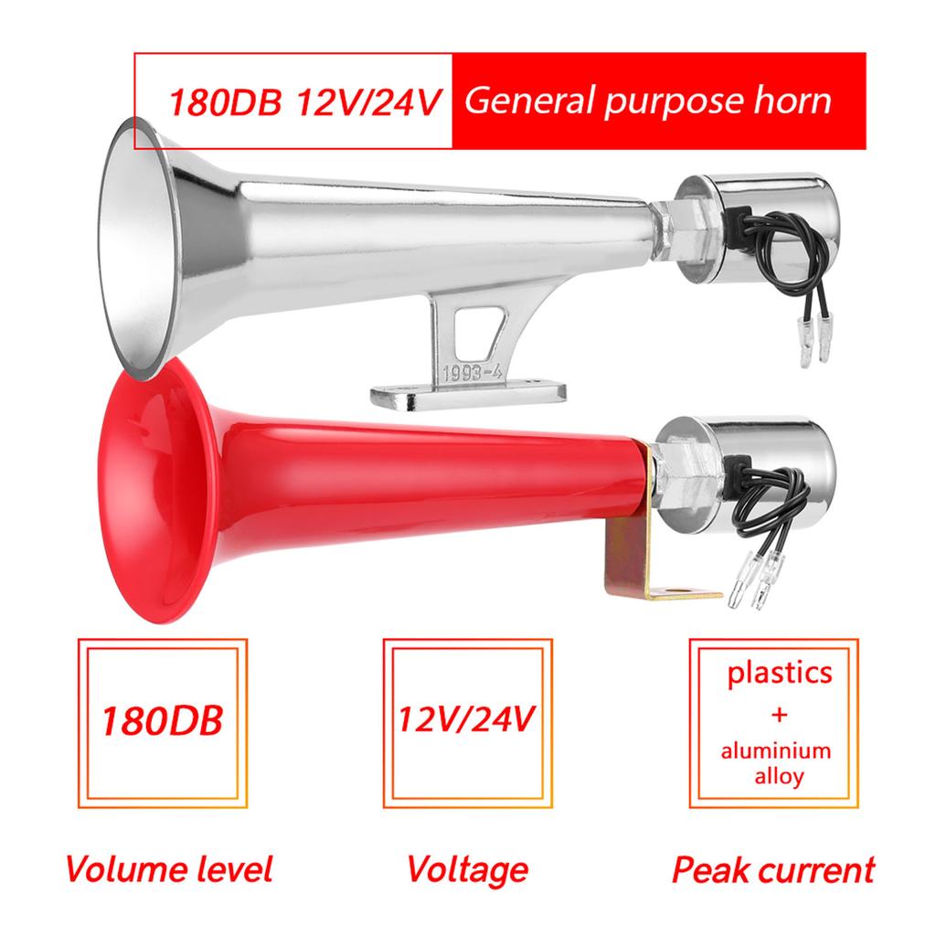 Car   Horn, Loud 180DB Watertight   12V 24V Automobile Horn Aluminium Alloy Automobile Replacement Accessory with Easy Installation, for Tru