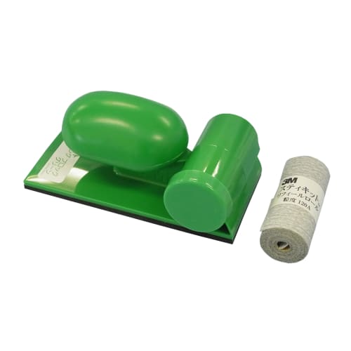 3M Hand Sanding Block Set, Grain Size 120, Medium 6.4mmx1.7m, Sandpaper Roll with Glue