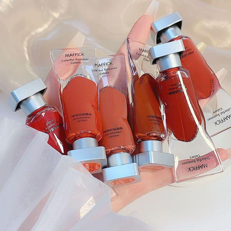 Ice Lip Slime Бархатная матовая глазурь для губ Увлажнение и увлажнение Блеск для губ Водостойкая помада с антипригарным покрытием Стойкая фиксация женская косметика