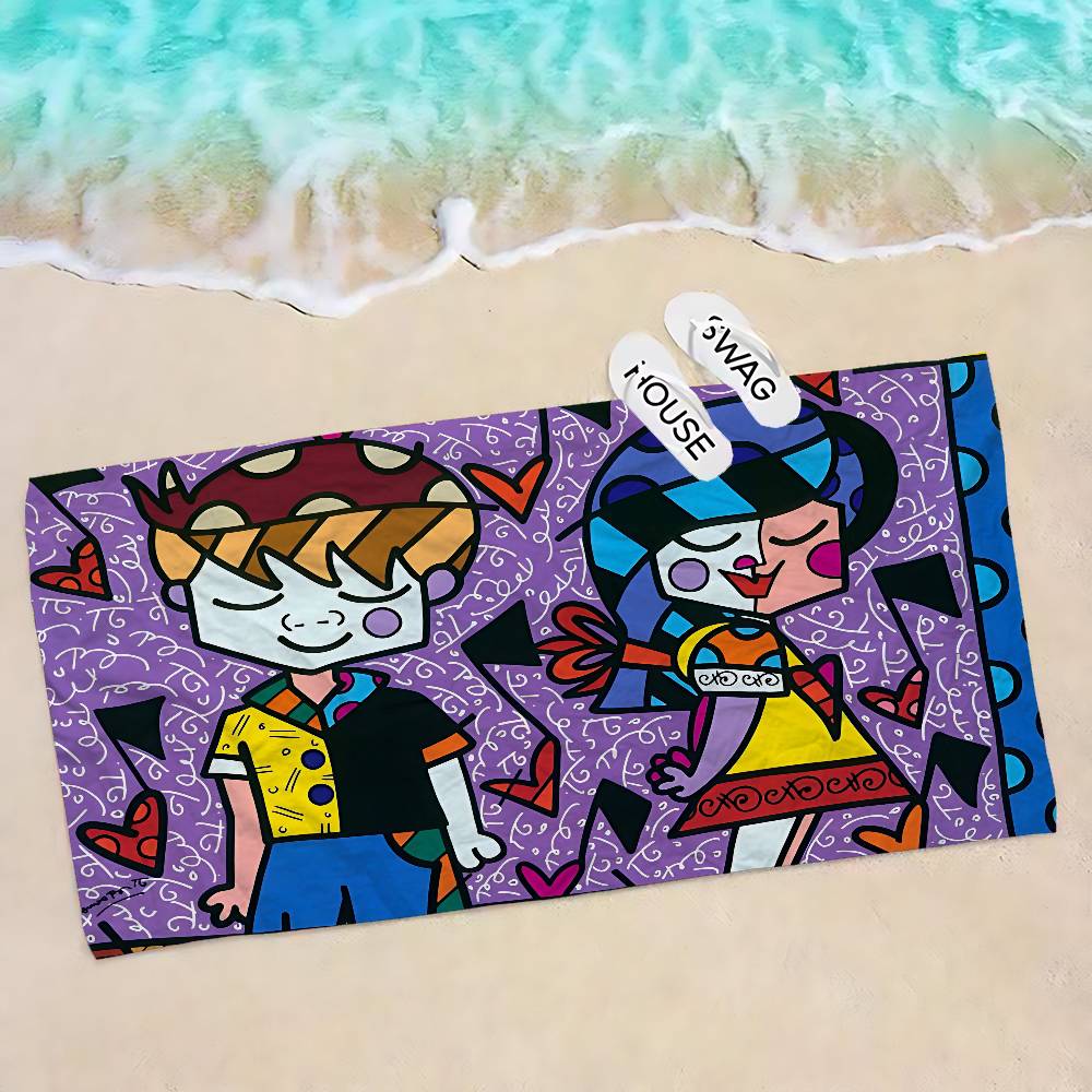 Britto Quick Drying Dish Anime Beach Swimming Towel Soft Absorbent Washcloth Children's Gifts for Kids Travel Camping Gym