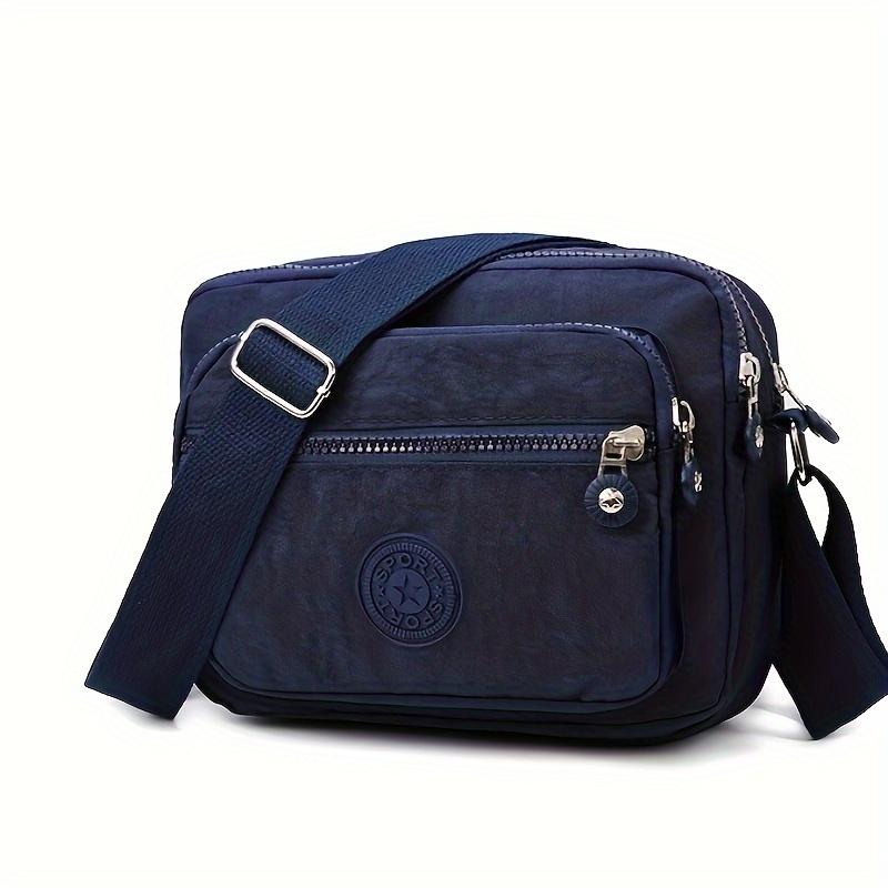 Прочная многослойная сумка через плечо на молнии, нейлоновая квадратная сумка через плечо, идеальная сумка-мессенджер для ежедневного использования