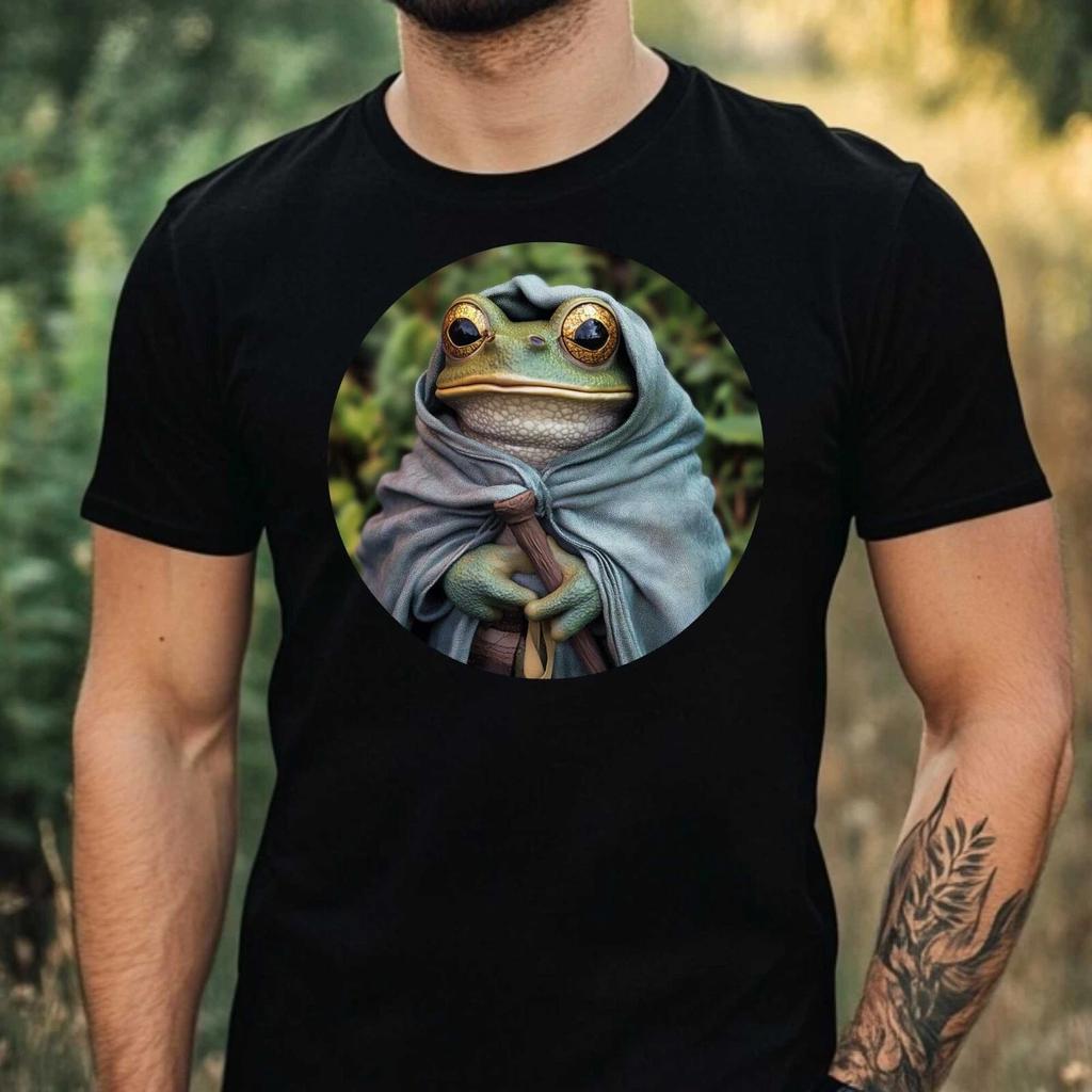 T-Shirt Herren Frosch Zauberer Motiv Baumwolle Größe XS bis 5XL