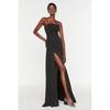 Black Woven Evening Dress