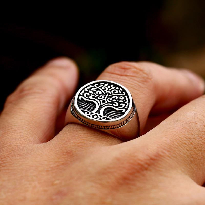 Мужское кольцо Beier из полированной нержавеющей стали Viking Tree of Life