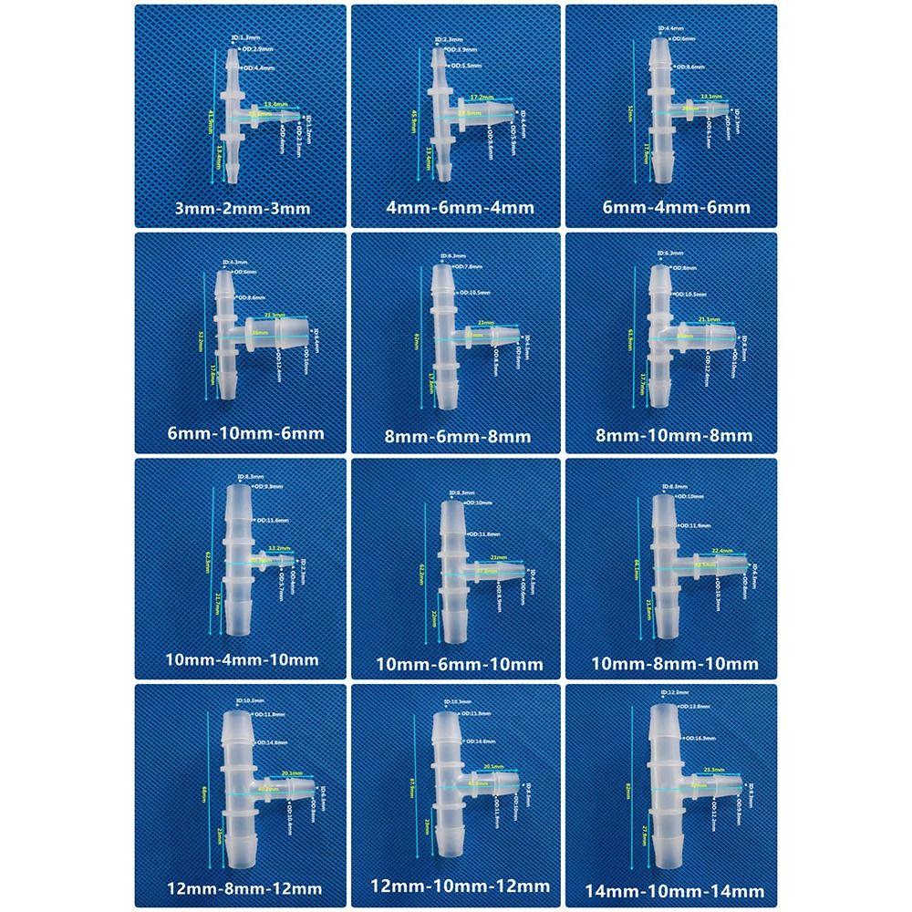 10 шт. 3-2-3 мм до 14-10-14 мм 3-ходовой соединительный шланговый фитинг для аквариумных рыбок