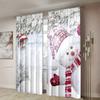2 шт., шторы с изображением рождественского снеговика - 30% затемнения - подходят для гостиной, спальни, кухни, украшения дома