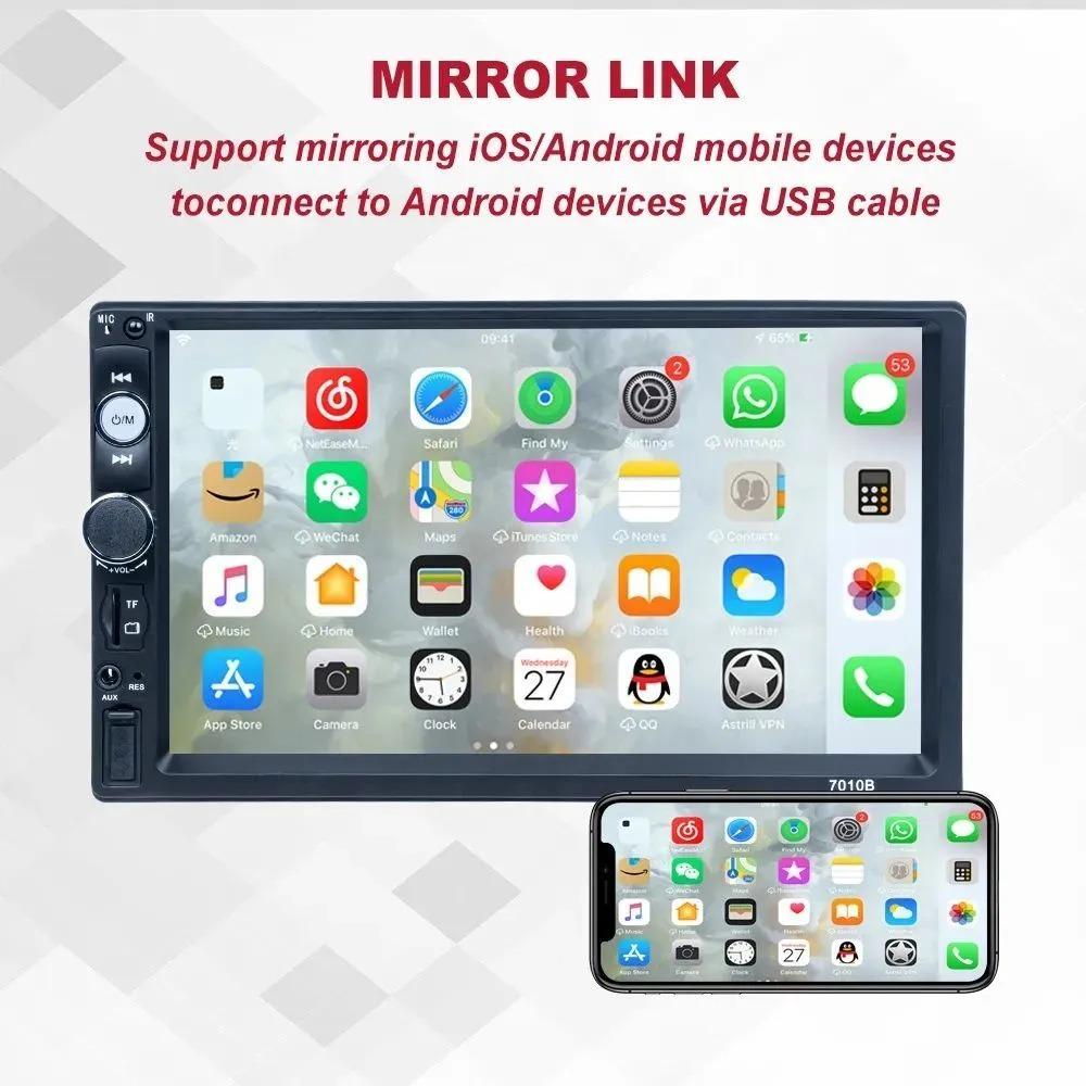 7-дюймовый 1DIN MP5 автомагнитола 7010B/7012B/7018B/7023/универсальная, сенсорный дисплей, FM, USB, Bluetooth, AUX мультимедиа с экраном