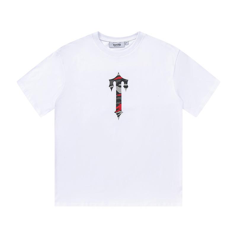 Cross-border new graffiti letter printing European and American street trendy brands loose and versatile casual men's and women's short-sleeved round