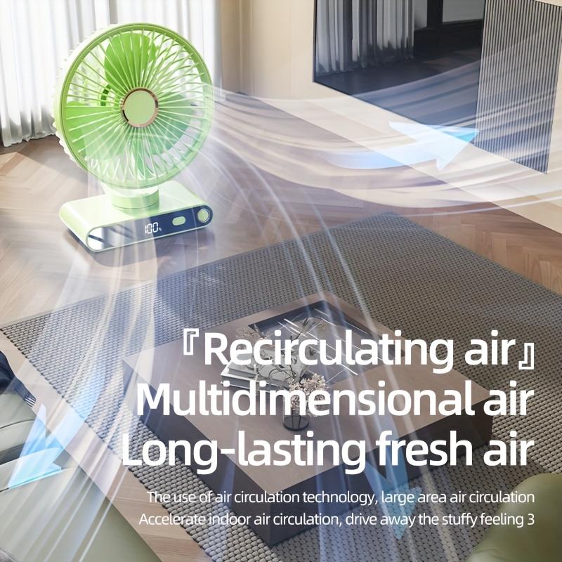 Desktop Desk Fan, Adjustable Up and Down Wind Angle,USB Fan,Hanging and Standing Fan,Built In Battery, Portable for Camping Outdoor,Washable Fan Cover