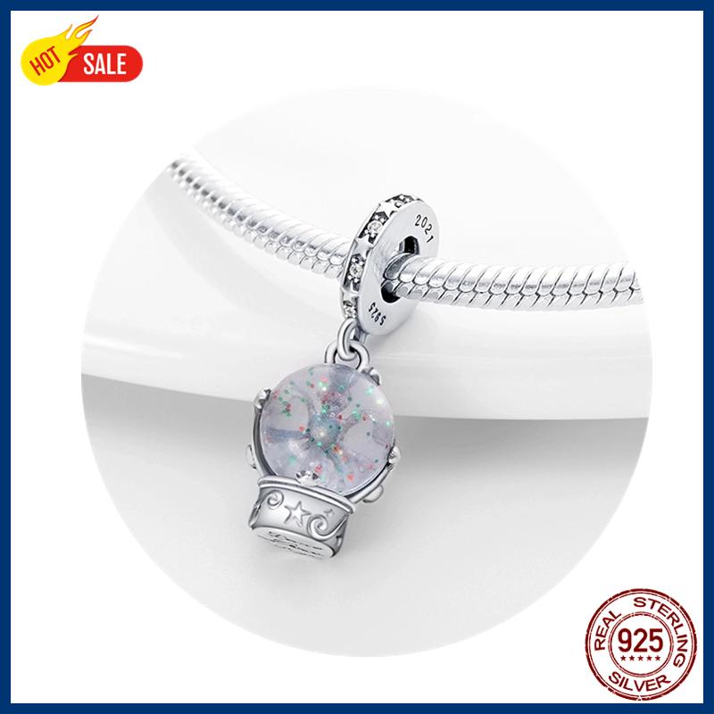 100% S925 Sterling Silver Firefly Charms Evil Eye Hot Air Balloon Blue Charms Fit Original Bracelet DIY Jewelry Making