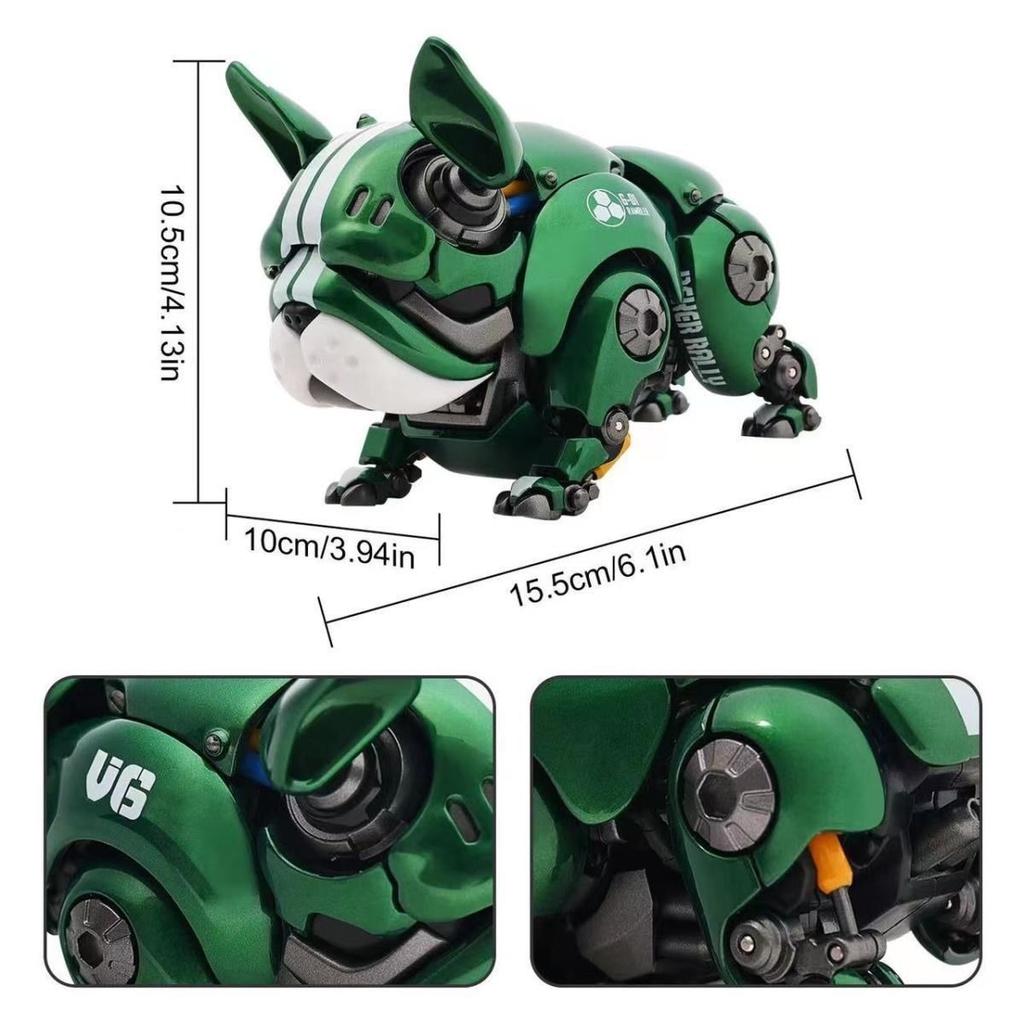 Mechanical Dog Figure Doll Cartoon Anime Bulldog Joint Movable Cute Pet Tide Play Office Model Car Ornament Gift Kids Funny Toy