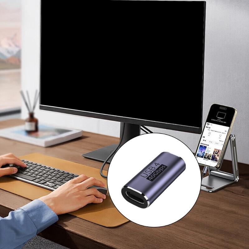 USB4.0 40Gbps Adapter 100W USB C to Type C Fast Charging Converter USB C Data Adapter 8K@120HZ Coupler Extender