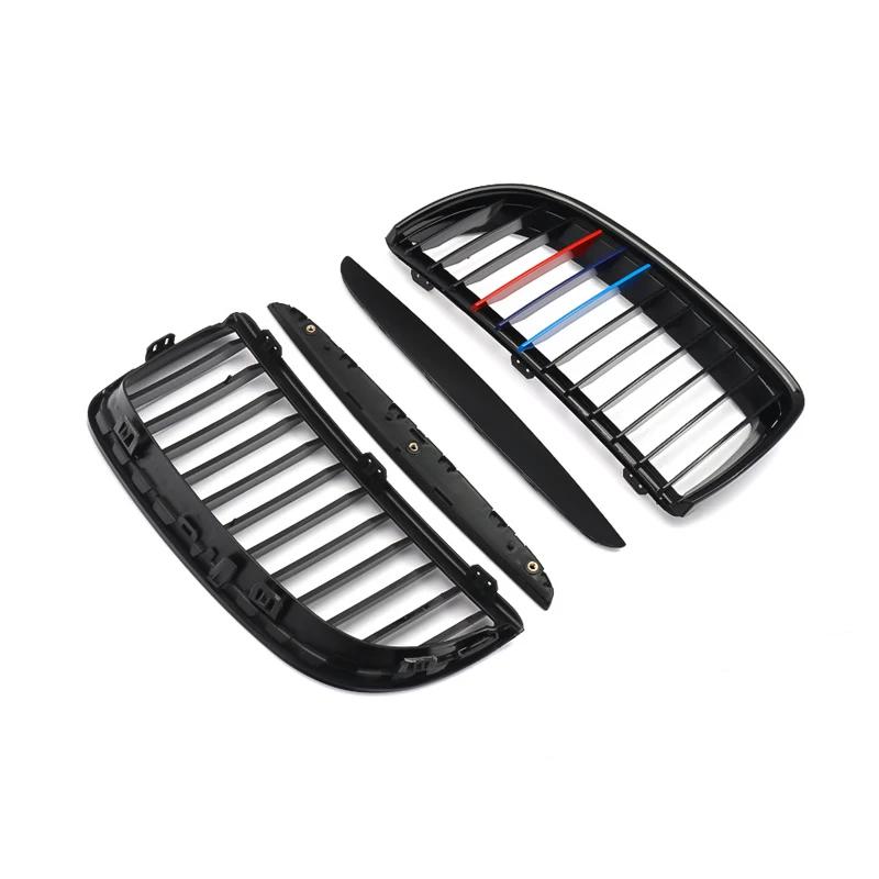 MAGICKIT Kidney Grill Gloss Black with M-Color Fins AD37 Glossy Black ABS For BMW 3 Series E90 Sedan 4-DOOR 2005-2008 CAR Accessories