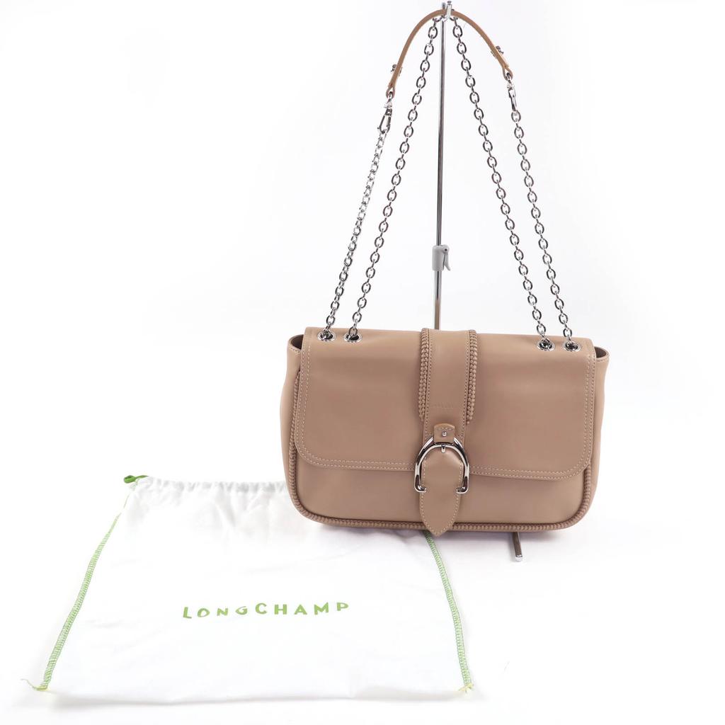 Превосходная сумка через плечо Longchamp Amazone Chain 2WAY сумка из коричневой кожи Женская Б/У