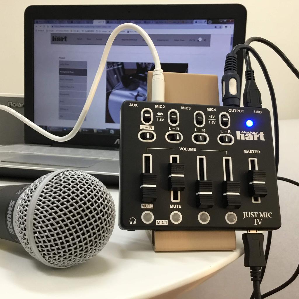 Maker Hart 4-Channel Mic Mixer Just Mic 4 USB 48V