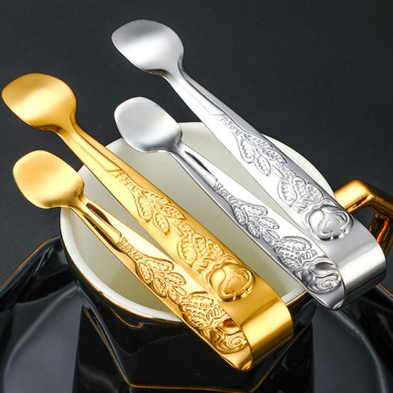 Зажим для кубиков льда из нержавеющей стали, нержавеющий, яркий цвет, удобная ручка, круглая головка, сахар, еда, барбекю, щипцы для выпечки, кухонный инструмент