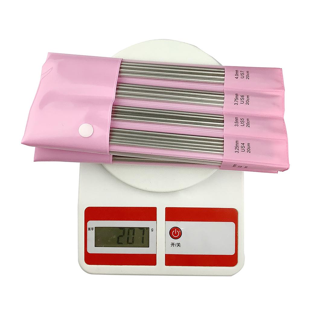 11Pairs 20cm Long Stainless Steel Knitting Needle Double Pointed Head Knitting Needle for Beginner Hobbyist 2.0mm-6.0mm
